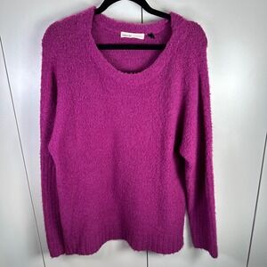 Sleeping on Snow Anthropologie Women M Fuchsia Oversized V Neck Sweater Dopamine